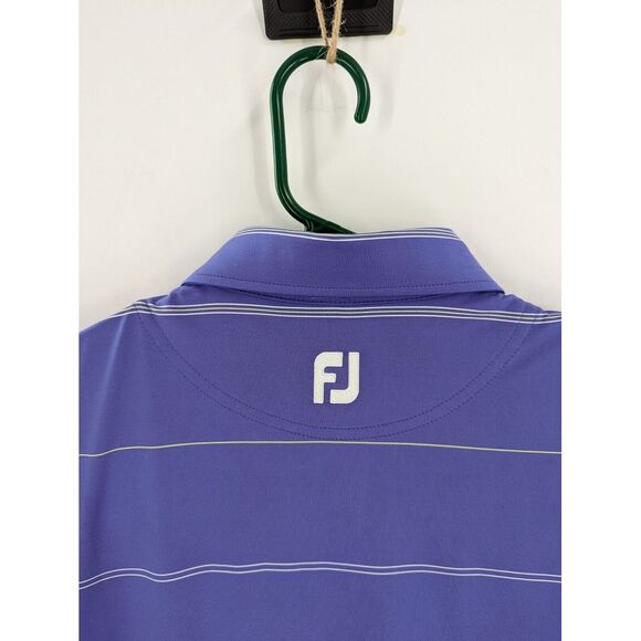 Footjoy Men's Purple Striped Stretch Golf Polo Shirt, Large, Excellent! - Picture 6 of 7
